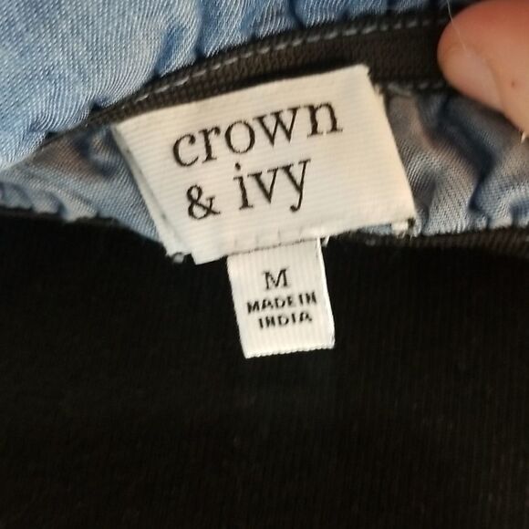 Crown & Ivy Chambray off shoulder top - Picture 9 of 10